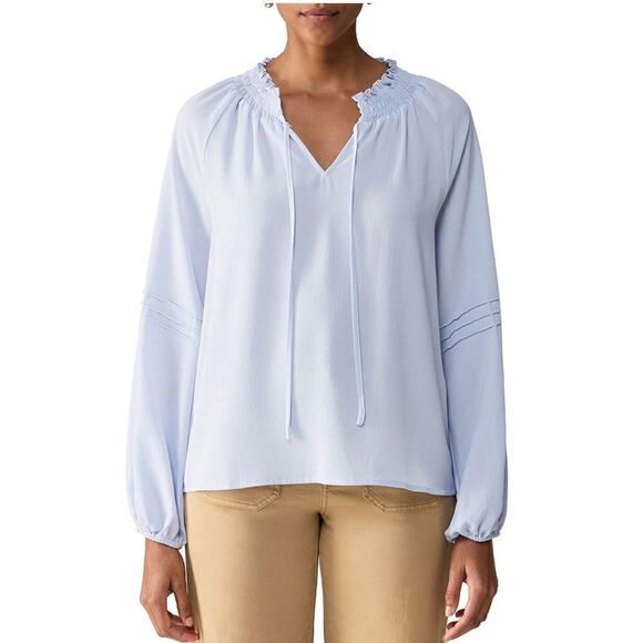 Social Standard Sanctuary Tallie Long Sleeve Peasant Top NWT Sz M Seaspray Blue - Picture 1 of 9